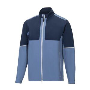 FootJoy DryJoys Select LX Rain Jacket Twilight/Navy Medium with Peach logo